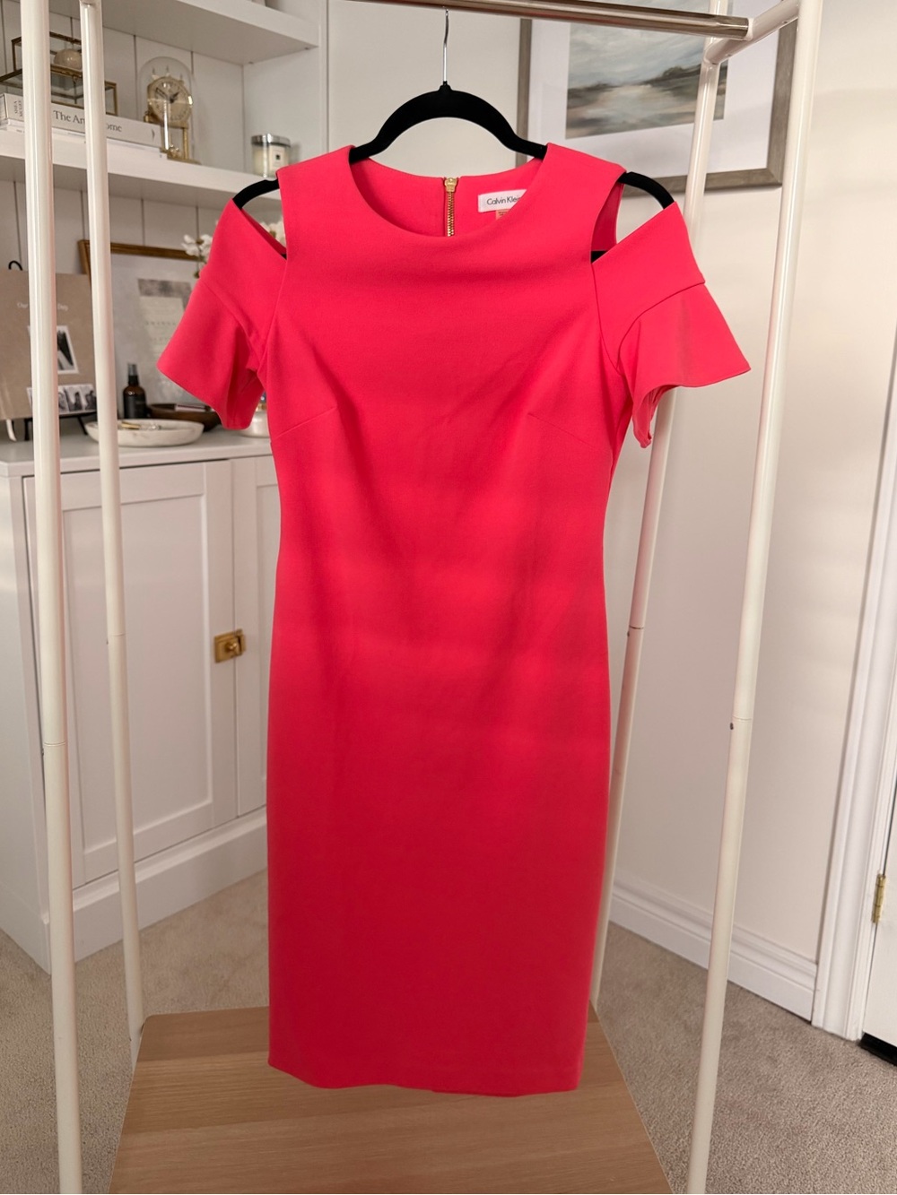 Calvin Klein Hot Pink One-Shoulder Sheath Dress